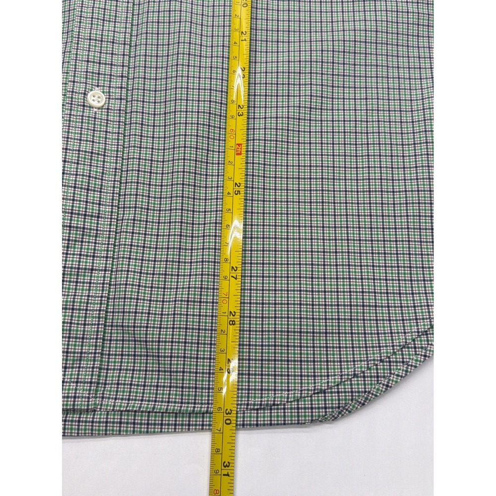 Ralph Lauren Mens Green Navy Micro Check Button Down Shirt Medium Long Sleeve - Picture 4 of 8